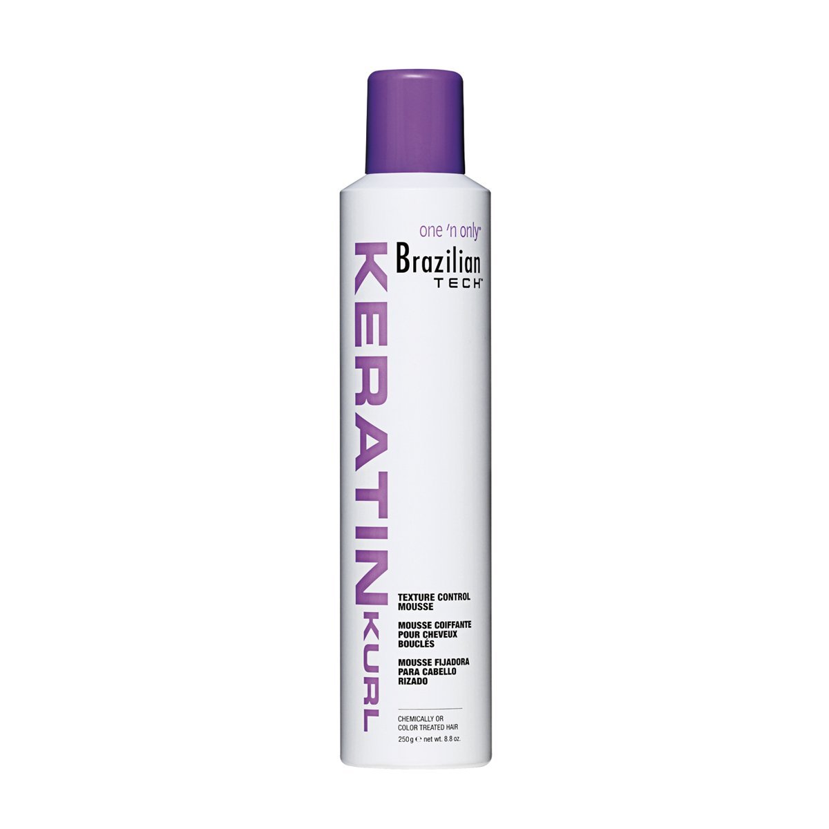 Brazilian Tech Keratin Kurl Texture Control Mousse for Curly Hair - Hydrating Styling Foam with Keratin for Defined Curls & Frizz Control - Perfect for Daily Styling & Salon-Quality Results at Home