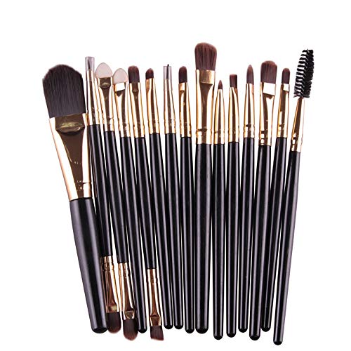 15-Piece Professional Makeup Brush Set - Eyeshadow, Foundation, Eyebrow & Lip Brushes for Flawless Makeup Application | Perfect for Daily Use, Travel & Professional Makeup Artists