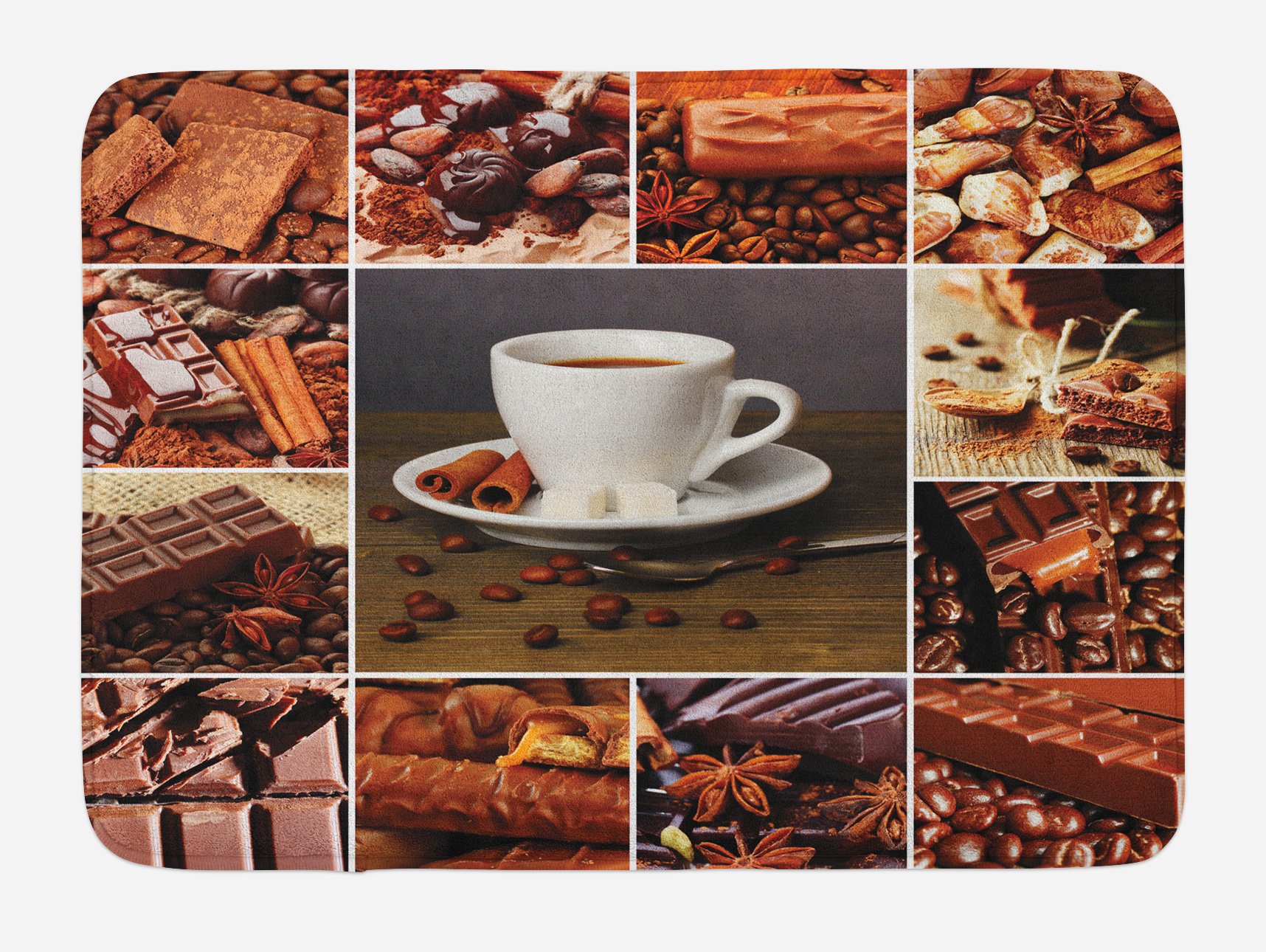 Luxury Non-Slip Brown Bath Mat with Coffee & Chocolate Design - Soft Plush Bathroom Decor 30