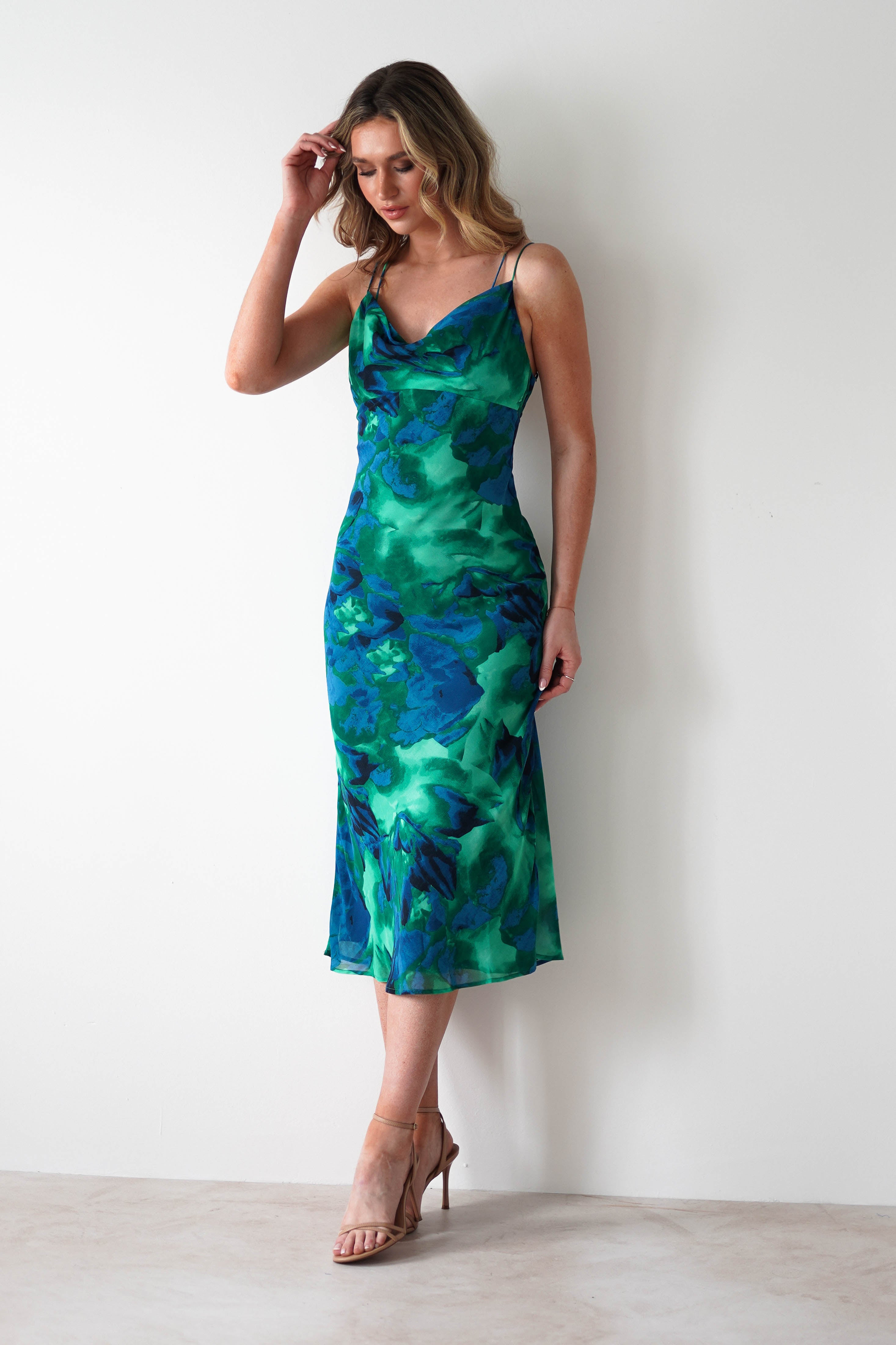 Bali Printed Midi Dress - Floral Green Summer Dress for Women | Beach Vacation, Boho Chic Outfit, Casual Wear