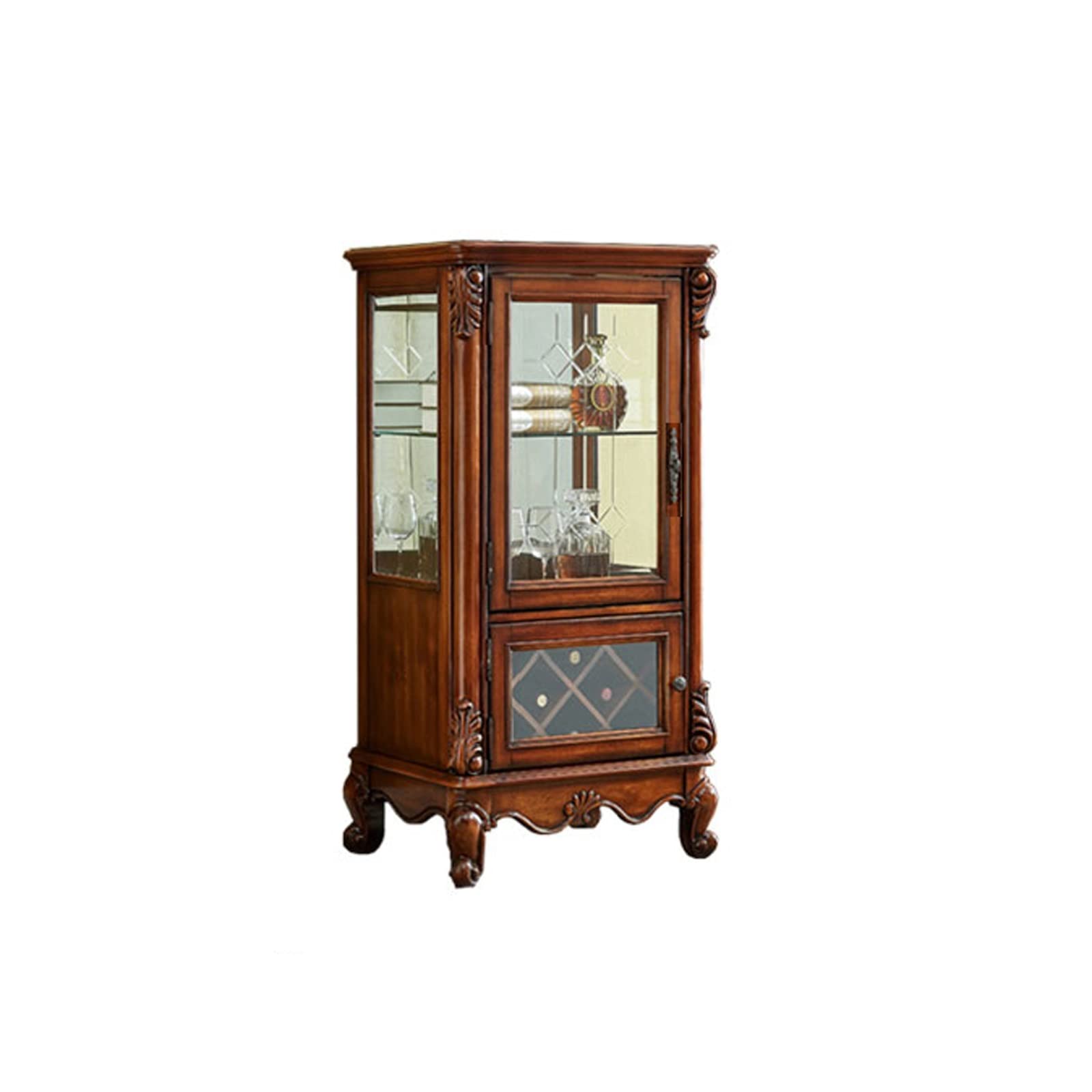 Wooden Wine Bar Cabinet with Storage for Liquor & Glasses - Home Bar Cabinet with Wine Rack for Living Room, Dining Room & Entertaining | Perfect for Home Bars, Wine Display & Glass Storage