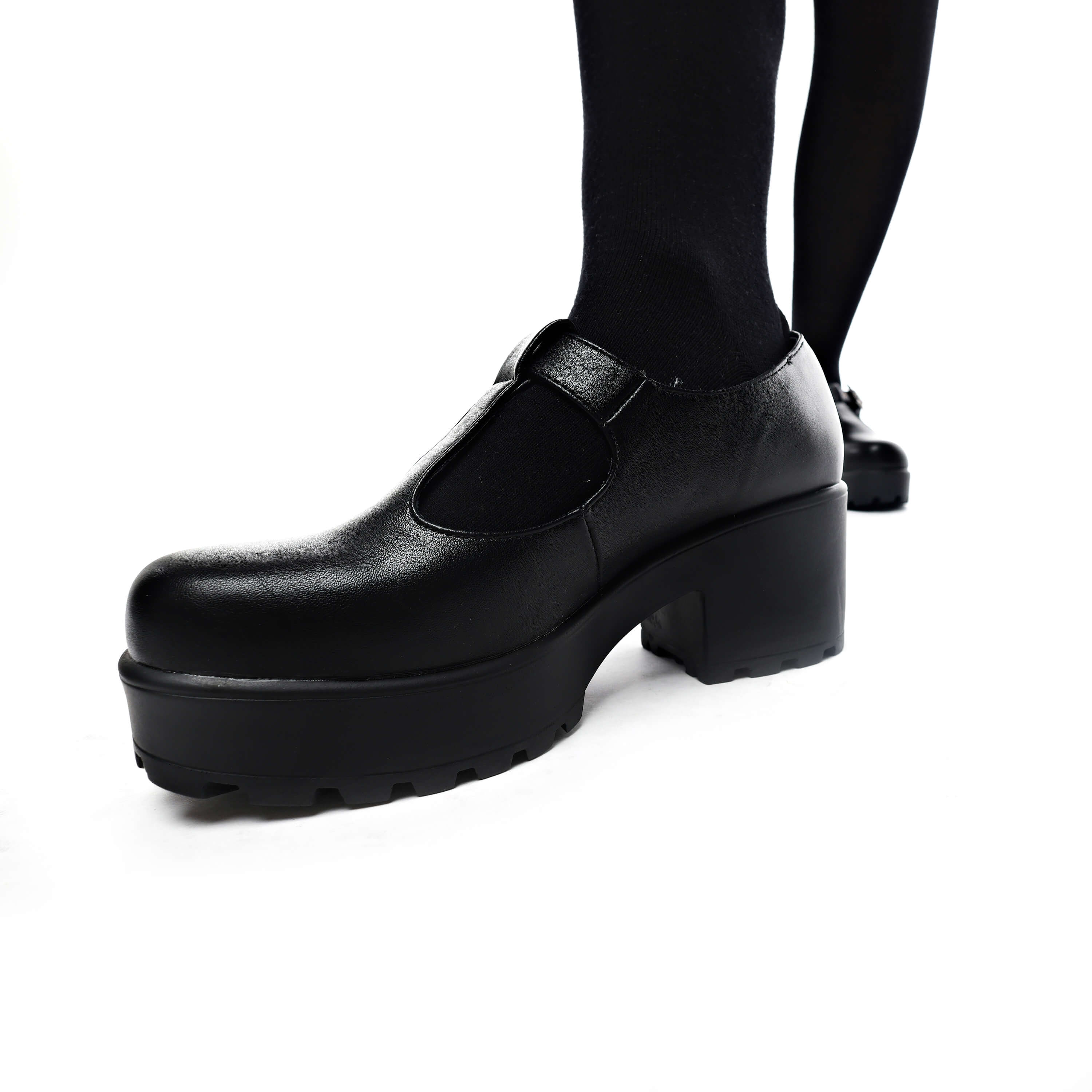 SAI Black Mary Jane Shoes - Faux Leather Edition | Comfortable & Stylish Women's Dress Shoes for Work, Party & Formal Occasions