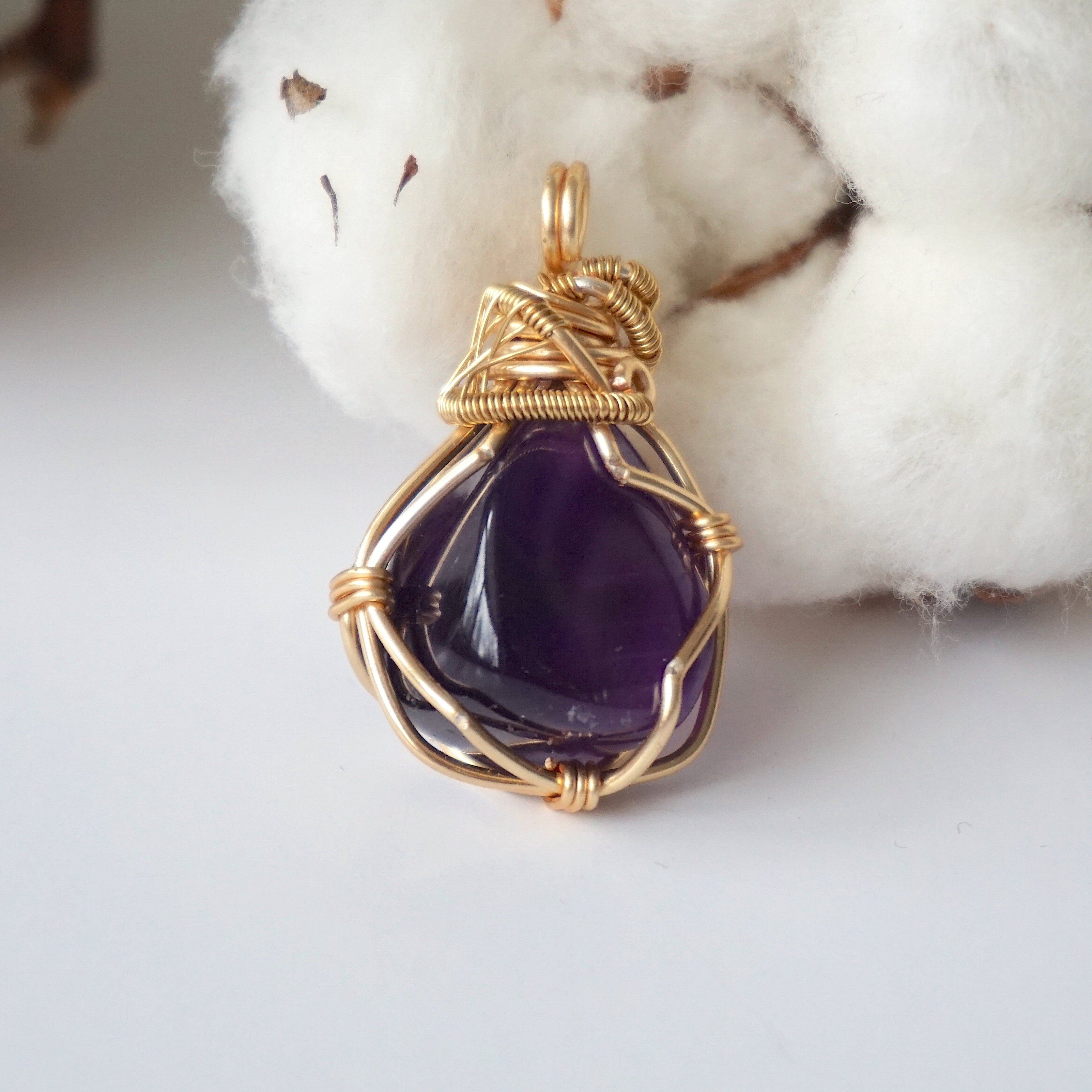 14K Gold Plated Amethyst Pendant Necklace for Women - Elegant Purple Gemstone Jewelry Gift for Birthday, Anniversary & Special Occasions