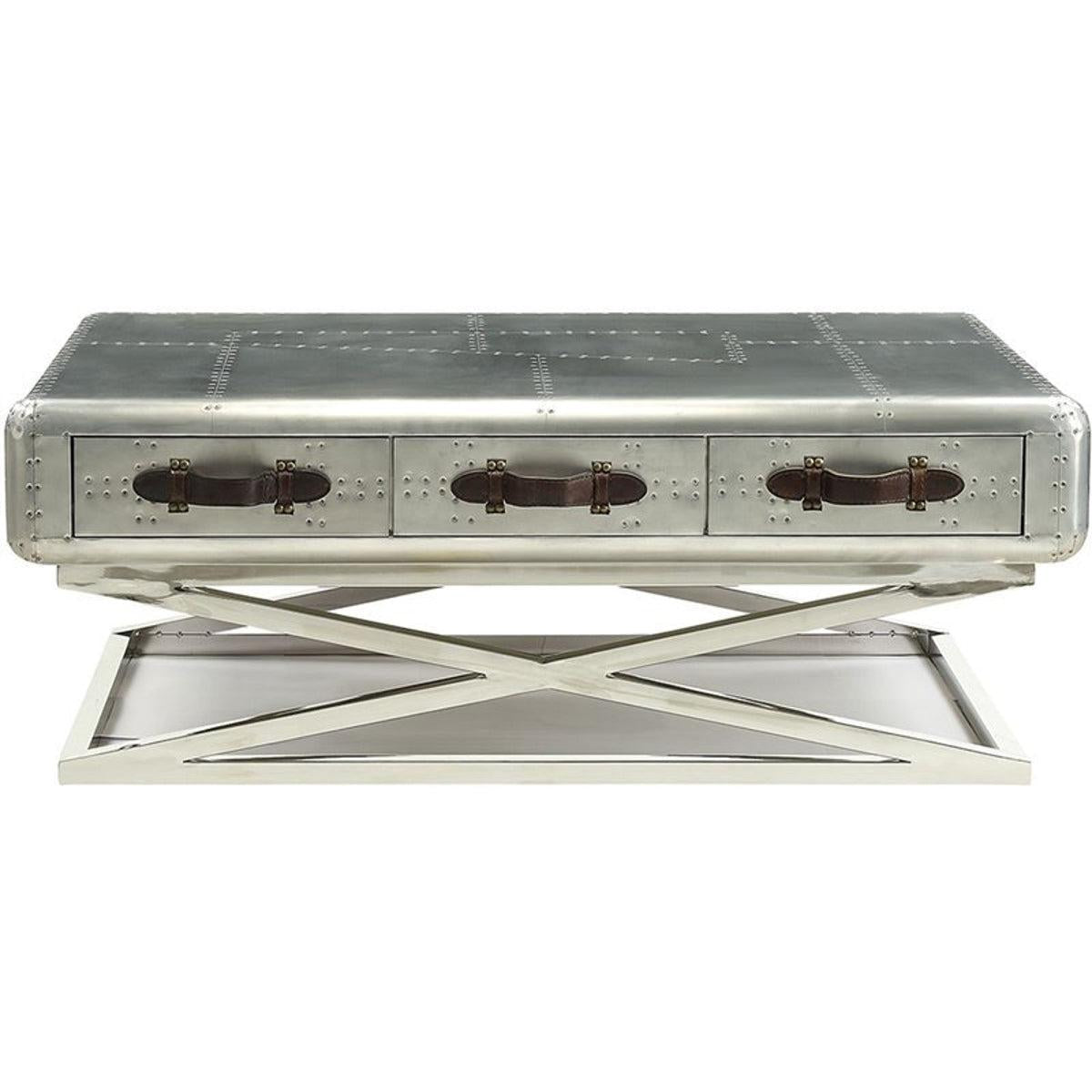 Acme Furniture Brancaster Aluminum Coffee Table 83555 - Modern Living Room Centerpiece for Home Decor