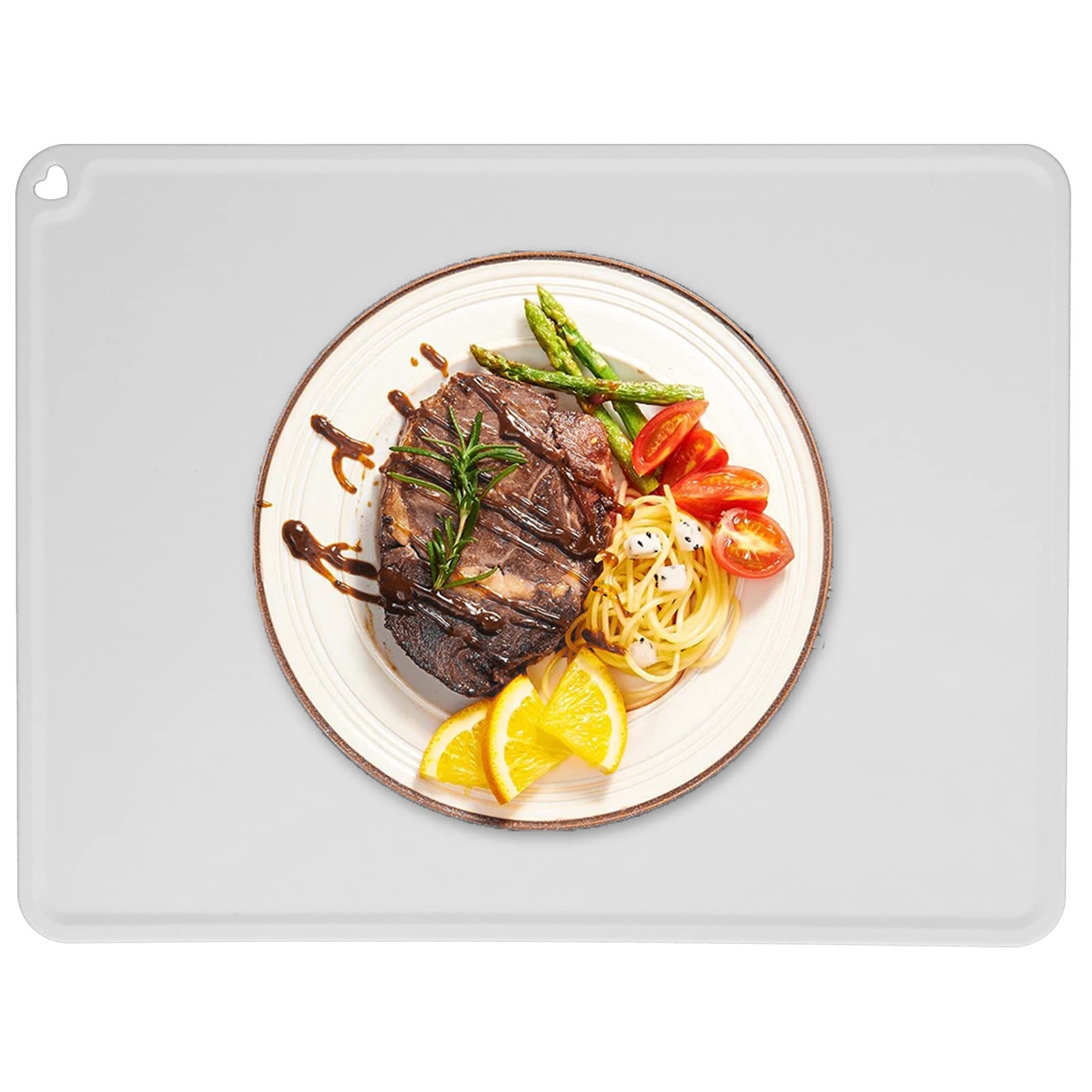 Premium Silicone Placemats for Dining Table - Waterproof, Heat Resistant & Non-Slip Kitchen Table Mats - Easy to Clean, Dishwasher Safe - Perfect for Kids, Families & Everyday Use (Grey)