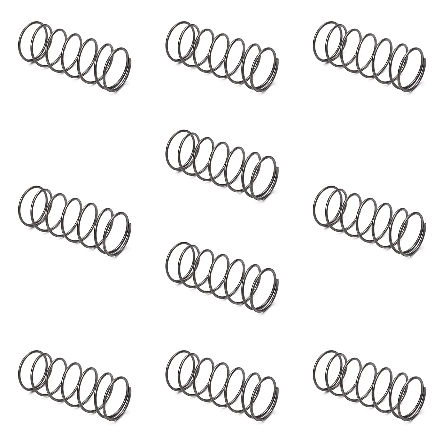 Yinpecly 10Pcs 1.2mm Wire Dia 20mm OD 50mm Length Small Coiled Extension Springs - High-Quality Spring Steel Compressed Springs for Ball Pens, Mechanical Pencils & Office Supplies (Perfect for Repairing Writing Instruments)