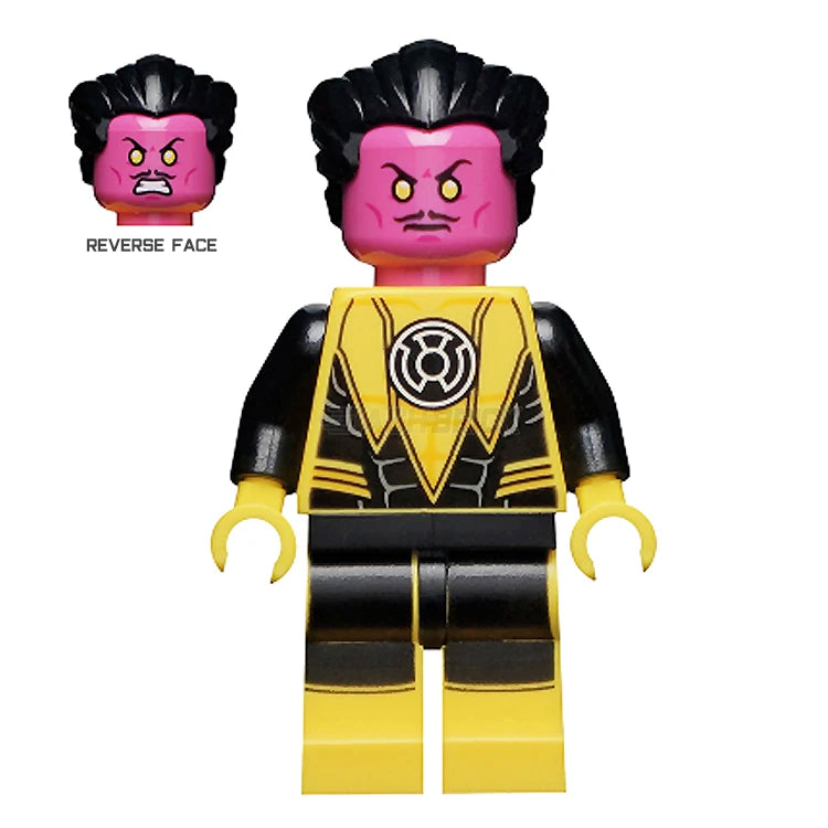 Original LEGO Minifigure Sinestro from Justice League 2015 - DC Comics Superhero Collectible for Display & Action Scenes