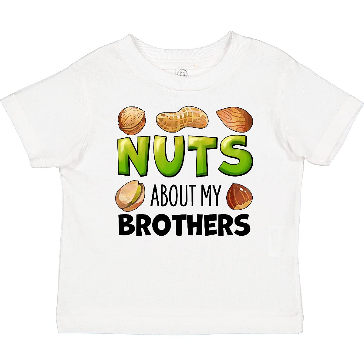 Inktastic Nuts About My Brothers Peanut Almond Pistachio Baby T-Shirt - Cute Sibling Matching Outfits for Family Photos & Special Occasions