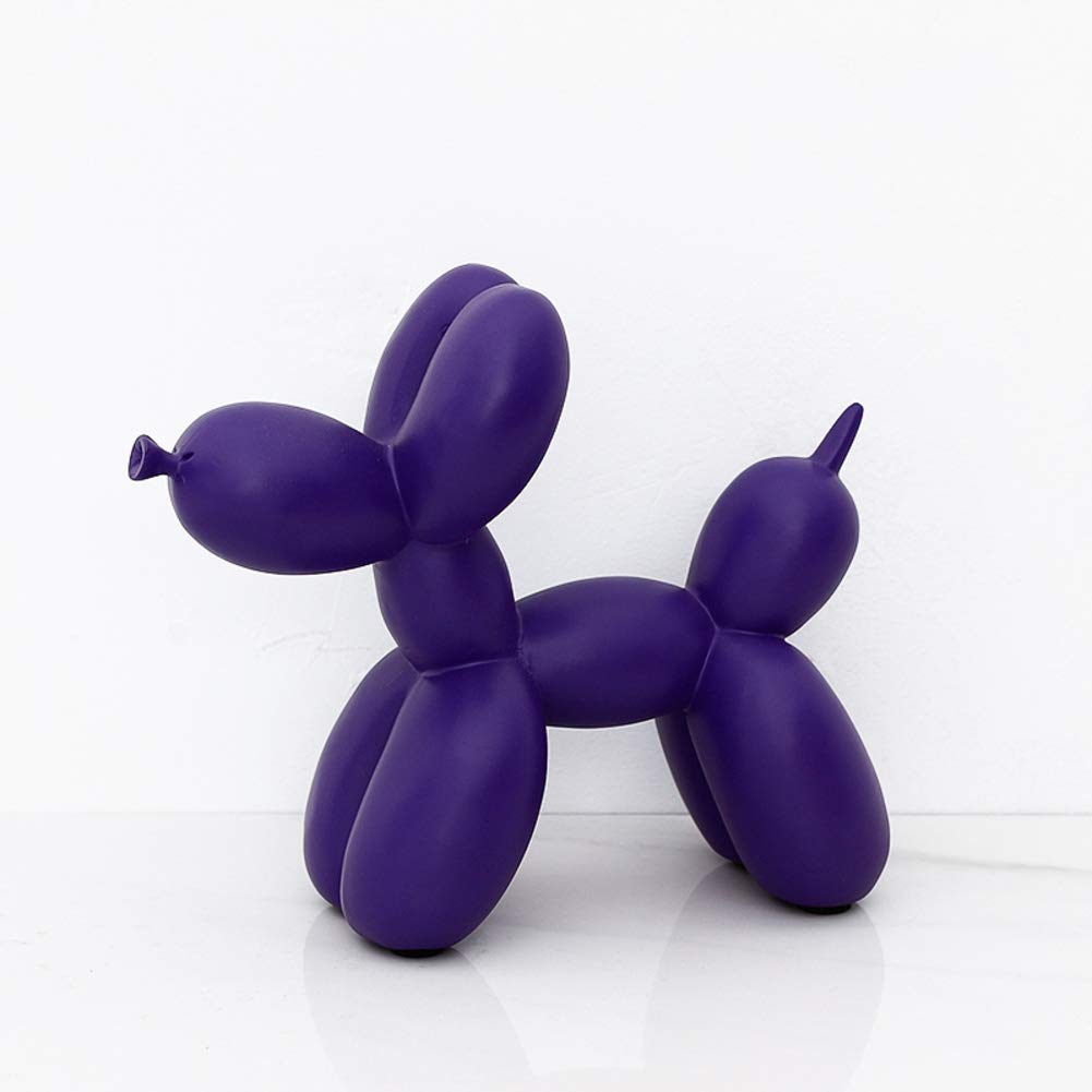 Nordic Ceramic Balloon Dog Sculpture - Modern Home Decor Statue, Creative Ornament Craft for Desk, Living Room, Bedroom & Office - Purple Art Piece (7x7x3 inches) | Perfect Gift for Housewarming, Birthday & Interior Design Lovers