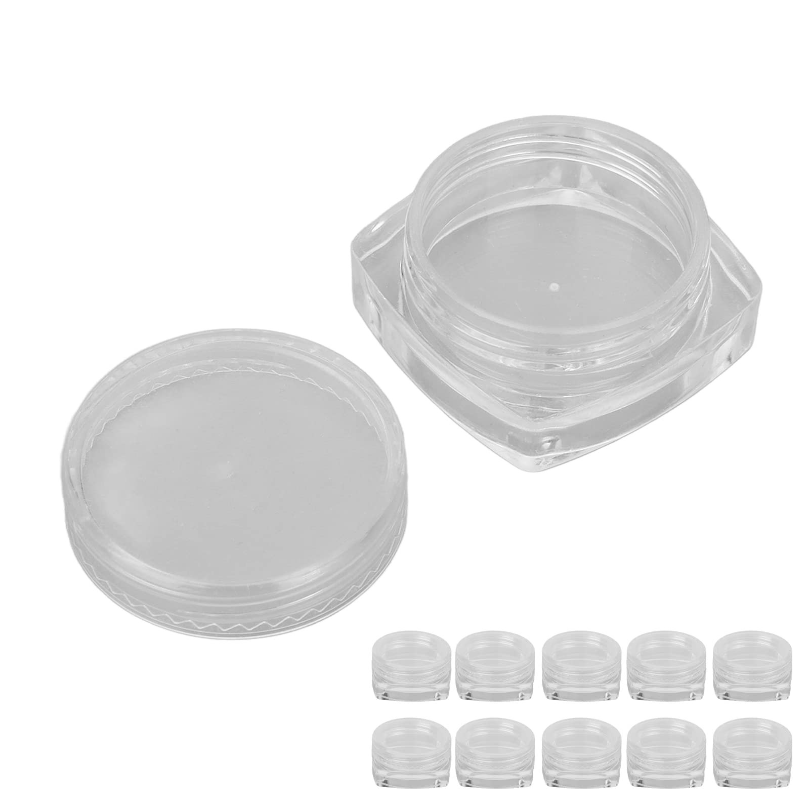 10pcs Nail Art Storage Jars - Clear Organizer Containers for Sequins, Rhinestones & Nail Decorations | Perfect for Nail Artists & DIY Enthusiasts | Salon, Home & Travel Use