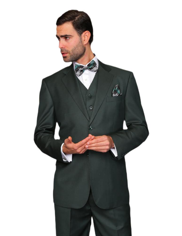 Men's 3-Piece Tailored Fit Wool Suit | Premium Business Attire for Weddings & Formal Events by Statement Color Hunter