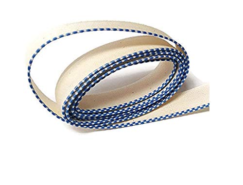 Premium FimBand Book Binding Headbands & Endbands - White & Royal Blue - 5 Yards (180 inches) Medium Cotton - 5/8