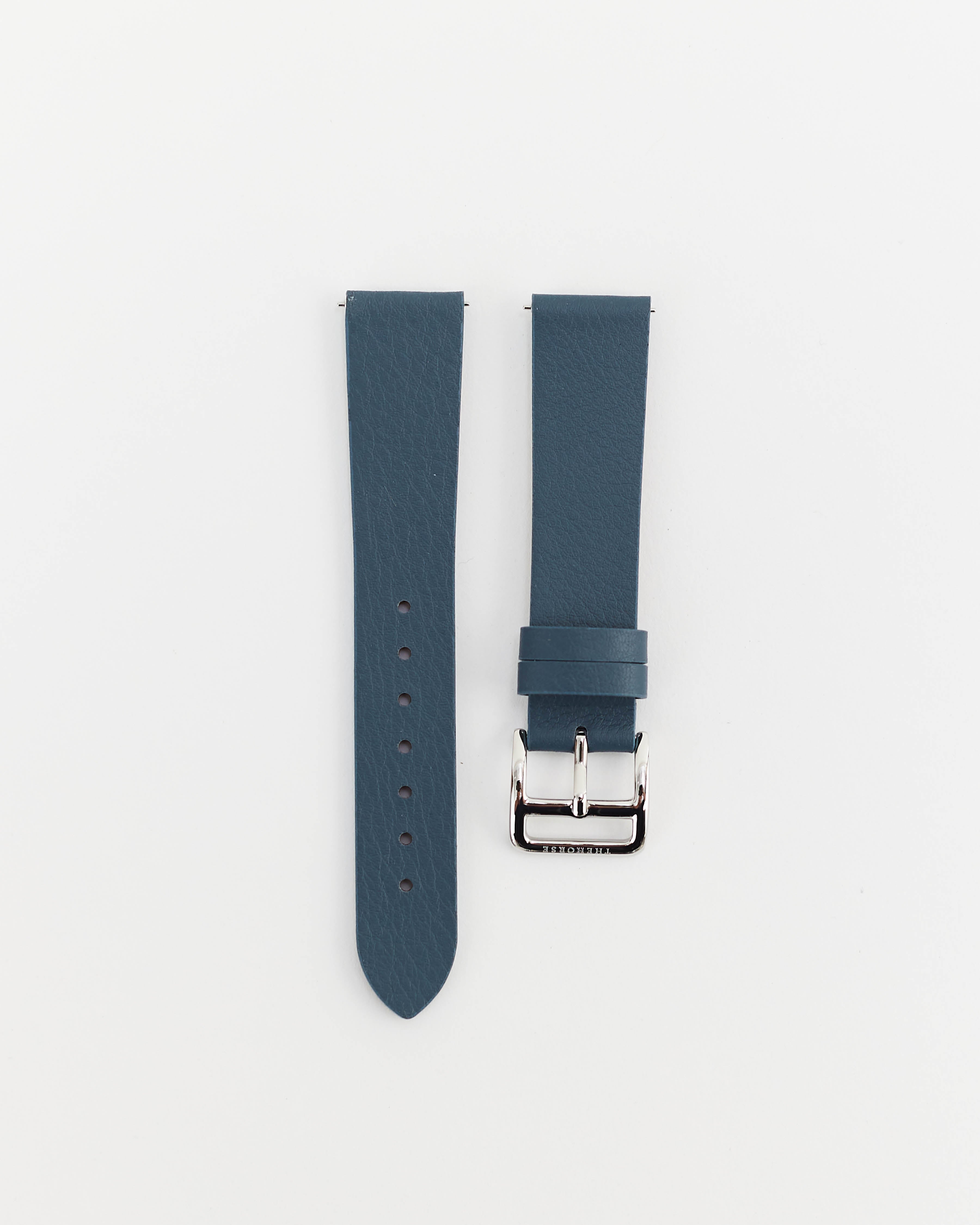 18mm Stonewash Leather Dress Watch Strap with Polished Silver Buckle – Elegant & Durable Replacement Band for Formal & Business Occasions