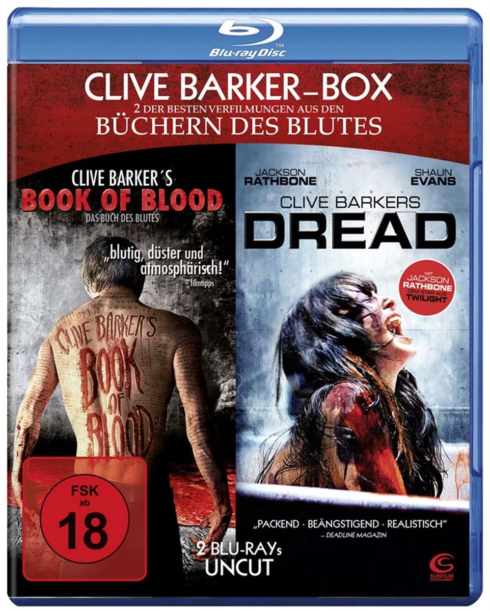 Clive Barker UNCUT Box Set - 2 Horror Classics: Book of Blood & Dread - Perfect for Halloween Gifts & Horror Movie Nights