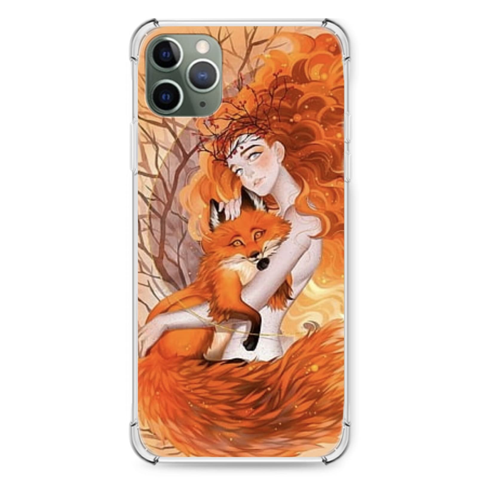 Premium iPhone 11 Case - Cute Fox & Woman Design, Flexible Silicone TPU Protective Cover, Slim Fit Anti-Scratch Shockproof Phone Case for iPhone 11 - Perfect for Daily Use, Travel & Gift Giving