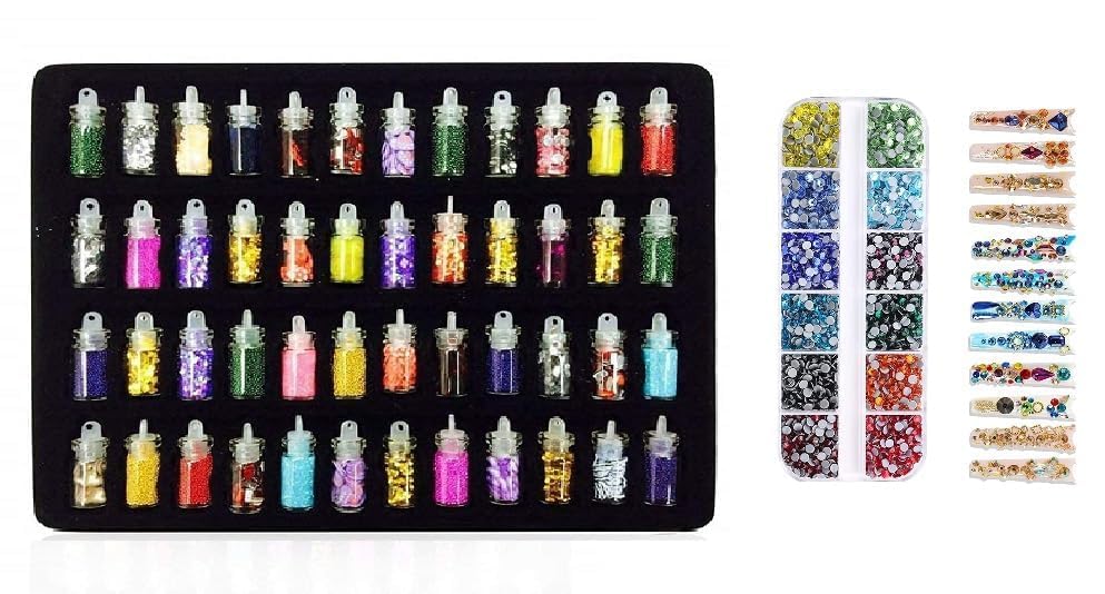 12Pcs 3D Nail Art Rhinestones Kit - Glitter Decorations for Manicure & Nail Design
