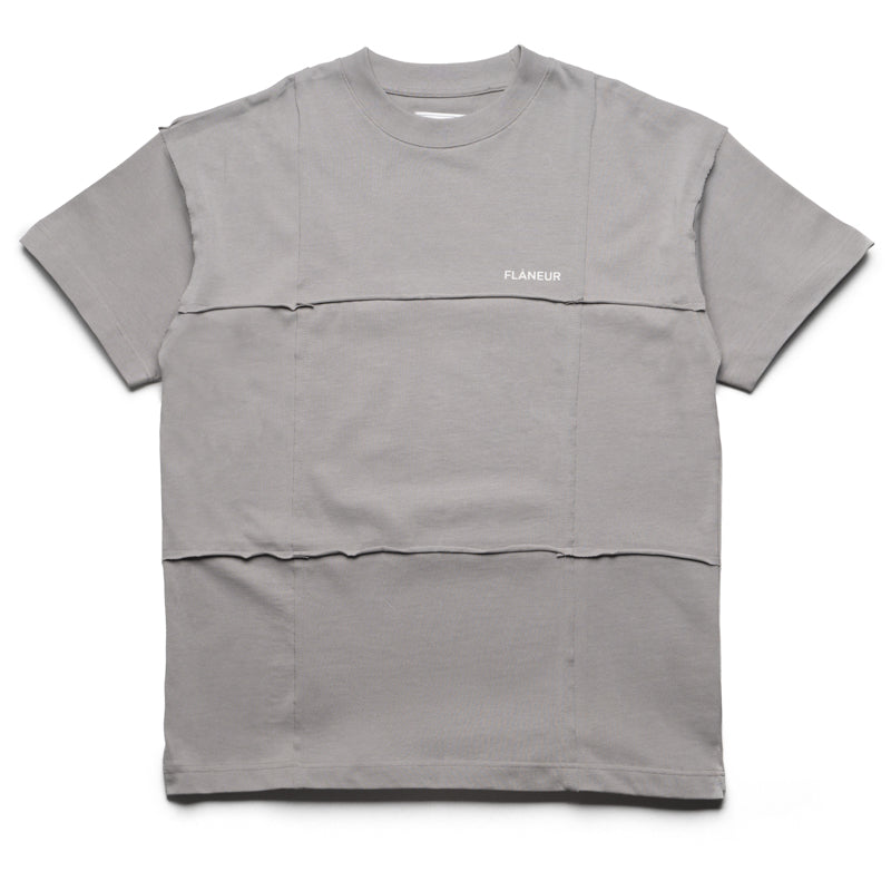 Premium Flaneur Cut & Sew T-Shirt for Men - Soft Cotton Comfort Fit Tee in Concrete Grey | Casual Wear, Street Style & Everyday Outfits