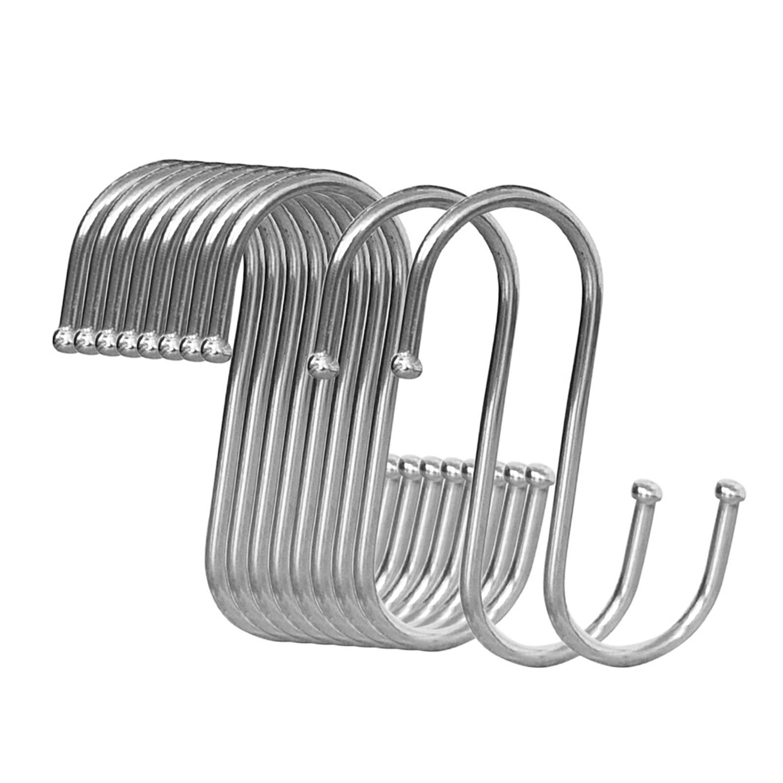 Hislaves 10-Pack Heavy Duty S-Shaped Hooks - Rustproof Kitchen & Bathroom Organizer for Hanging Pots, Pans, Towels & Clothes - Space Saving Home Storage Solution for Cabinets, Shelves & Walls