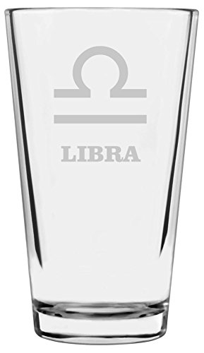 Libra Zodiac Pint Glass 16oz - Perfect for Beer & Gifts