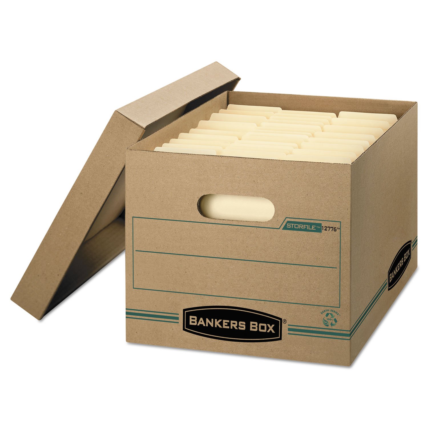 Recycled Letter/Legal File Storage Box - Eco-Friendly Document Organizer for Office, Home & School Use