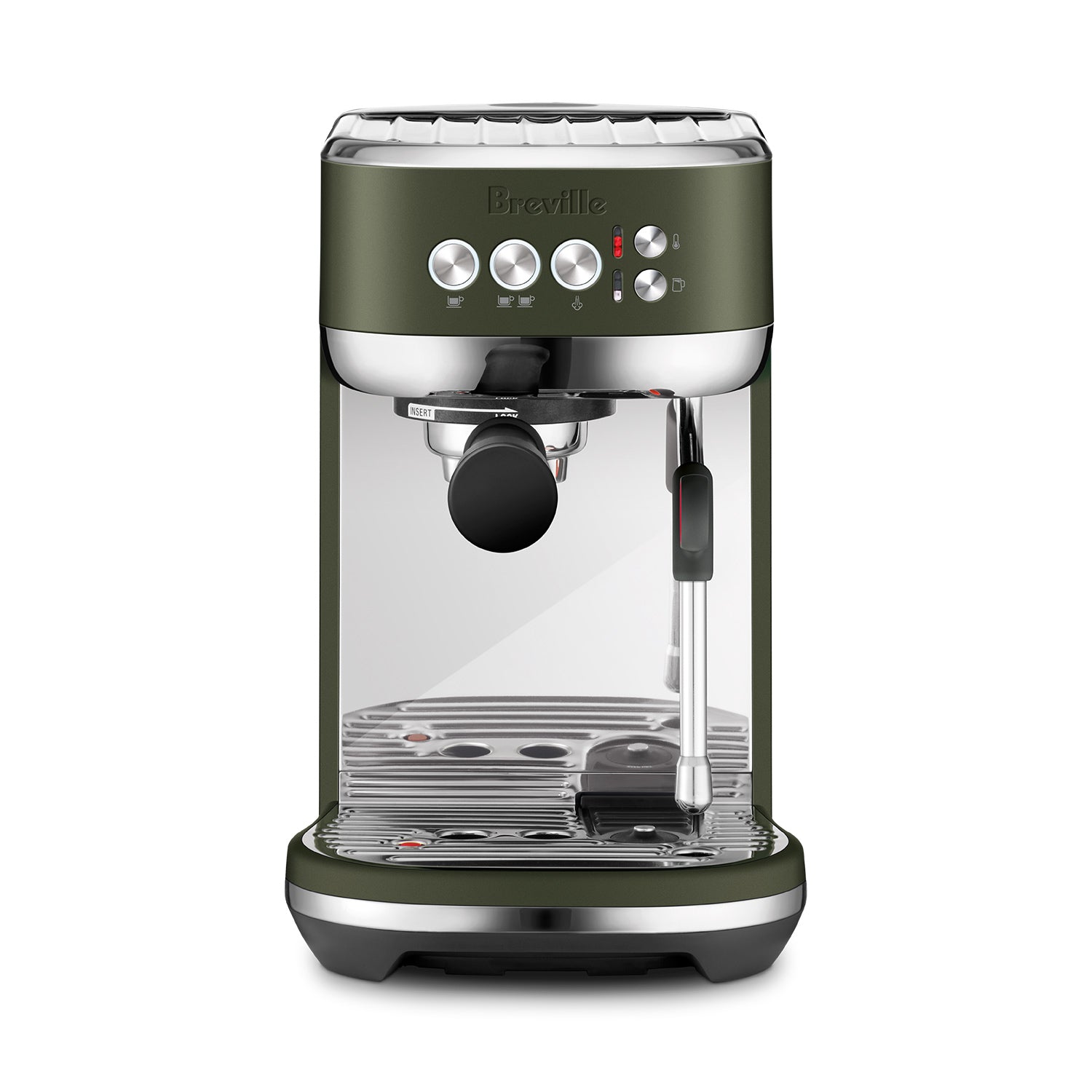 Breville Bambino Plus Automatic Espresso Machine with Milk Frother - Olive Tapenade (BES500OLT) | Compact Barista-Quality Coffee Maker for Home & Office Use