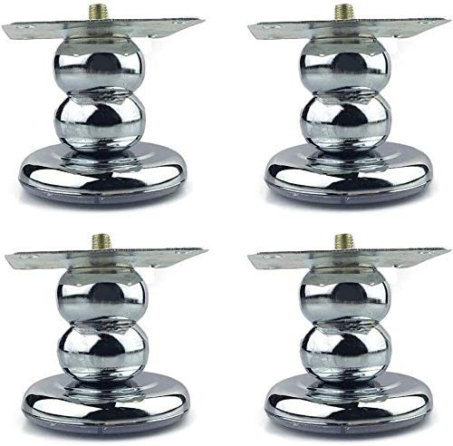 4Pcs Silver Metal Furniture Legs - 8cm High Replacement Feet for Sofa, Coffee Table, Cabinet - Sturdy & Durable for Home Office Decor