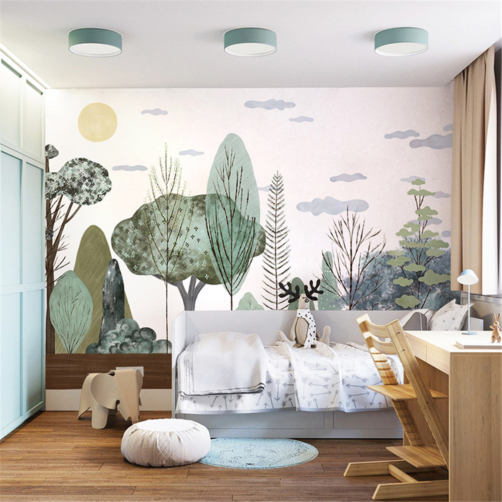 Sunlit Forest Serenity Peel and Stick Wallpaper - Nature Inspired Self-Adhesive Wall Mural for Bedroom, Living Room & Office Decor - Easy to Install Removable Wallpaper for Home Renovation
