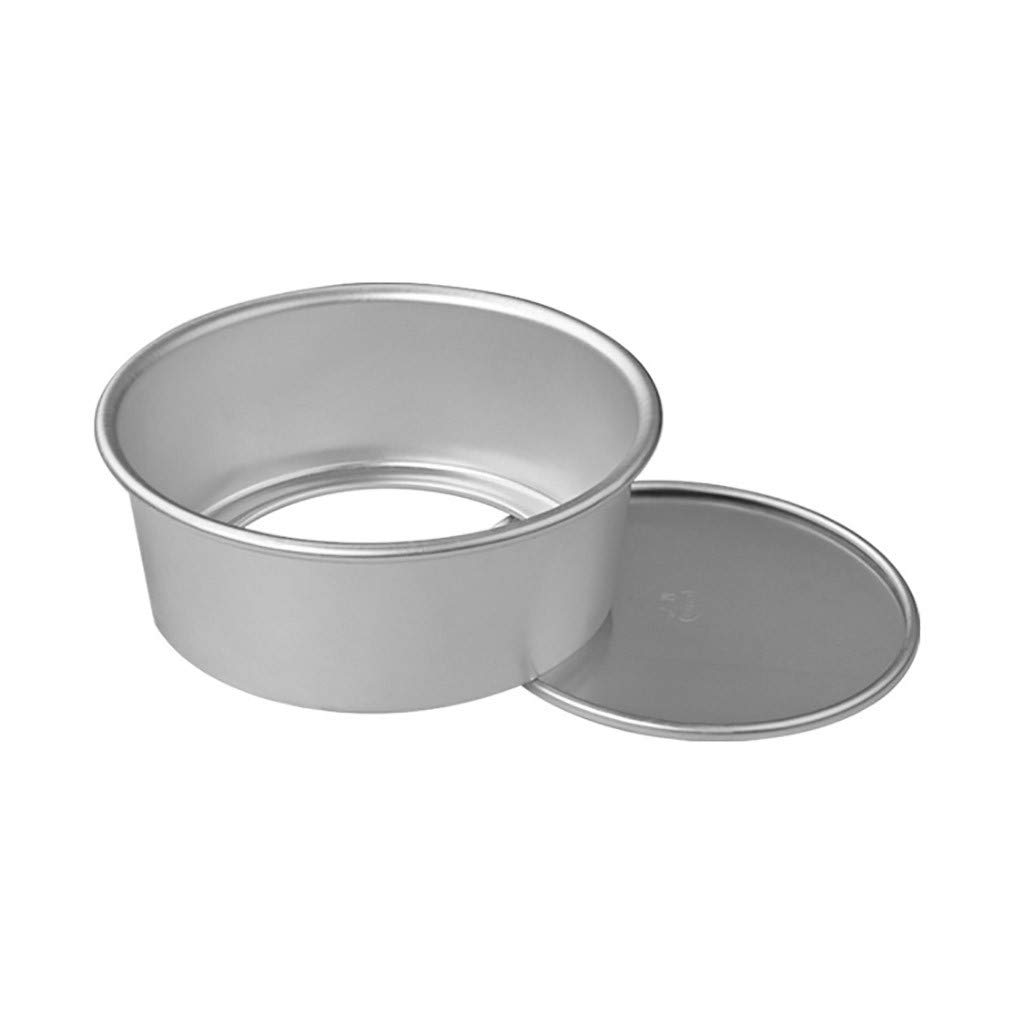 10 Inch Angel Food Cake Pan with Removable Bottom - Aluminum Alloy Round Baking Mold for Oven & Instant Pot - Perfect for Birthday Cakes, Desserts & Party Baking (6 Inch, Silver)