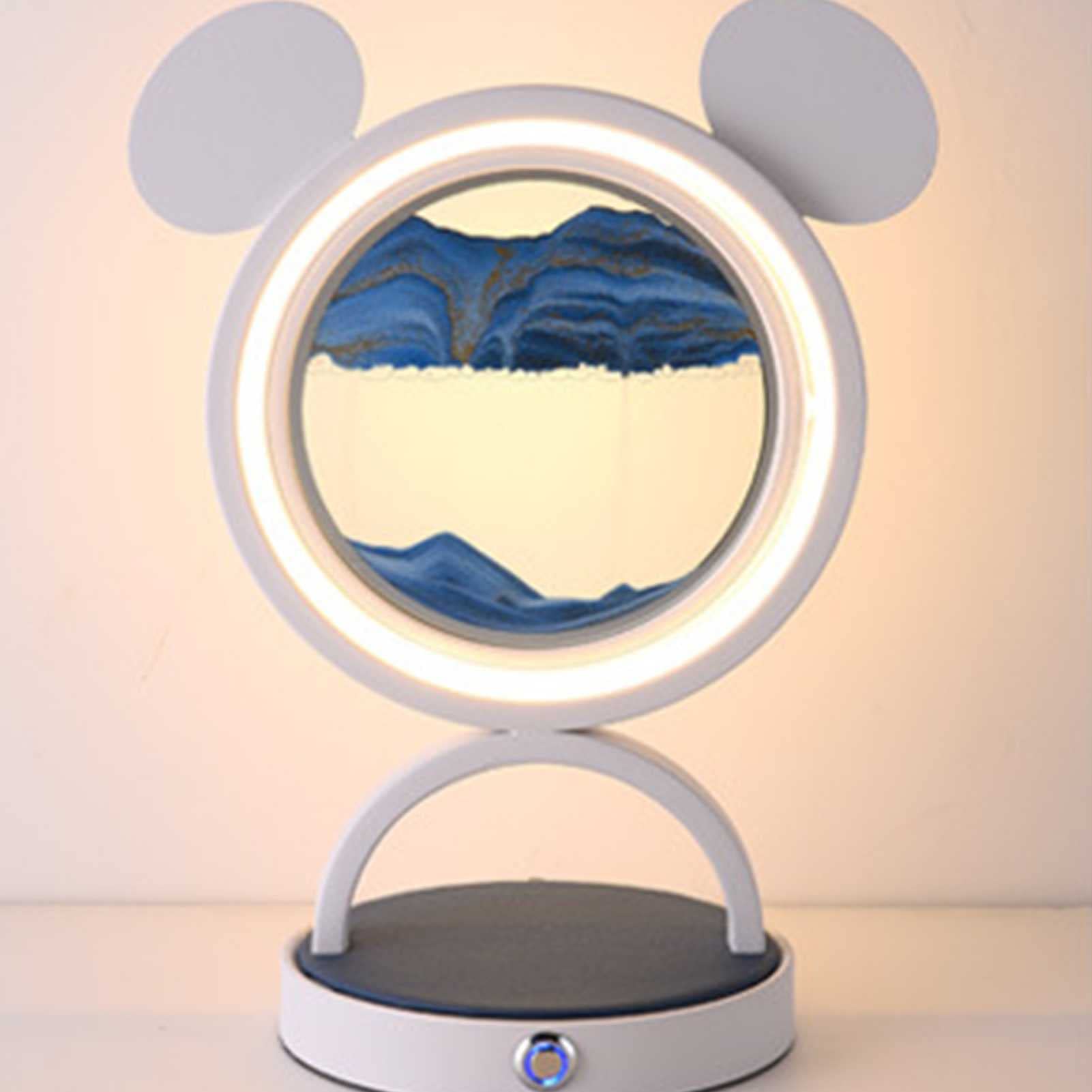 JMYSD Rotating Sand Art Lamp - Dynamic 3D Flowing Sand Picture Night Light with 360° Rotation & Dimmable Brightness for Home Decor, Office, Bedroom | Perfect Relaxing Gift & Stress Relief Ambient Lighting
