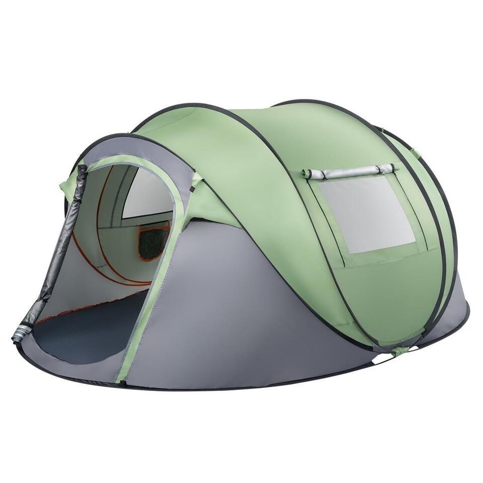 4 Person Pop Up Camping Tent - Waterproof & Instant Automatic Setup for Family Outdoor Adventures, Hiking, Beach Trips and Backpacking