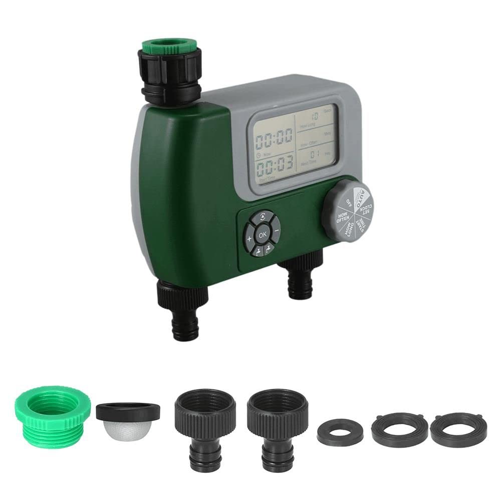 Smart Large-Screen Digital Water Timer for Garden Irrigation - Dual Interface Automatic Watering System for Lawns, Plants & Drip Irrigation (Indoor/Outdoor Use)