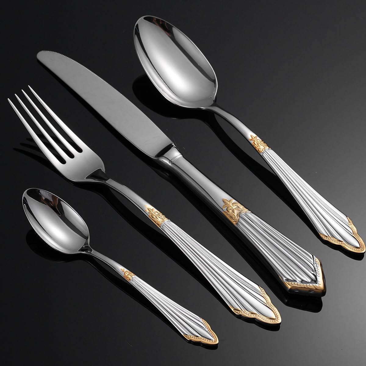12-Piece Stainless Steel Flatware Set for 3 - Premium Silverware with Mirror Polished Finish, Thickened Handles - Includes Spoons, Forks & Knives - Dishwasher Safe Kitchen Cutlery Set (Copper) - Perfect for Dining, Entertaining & Everyday Use