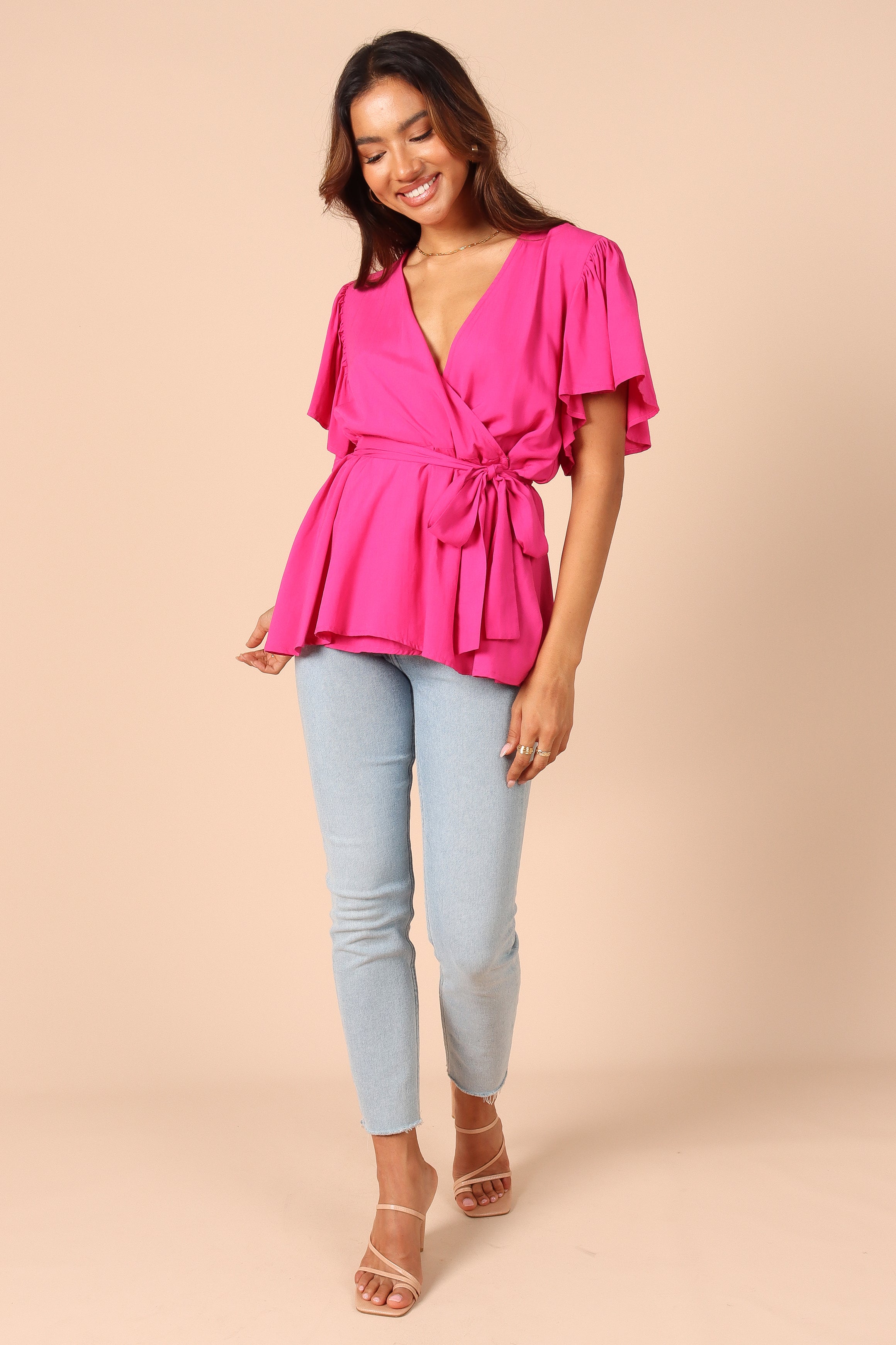Bronte Top in Hot Pink | Women's Fashion Blouse for Casual & Party Wear | Perfect for Date Nights & Office Outfits