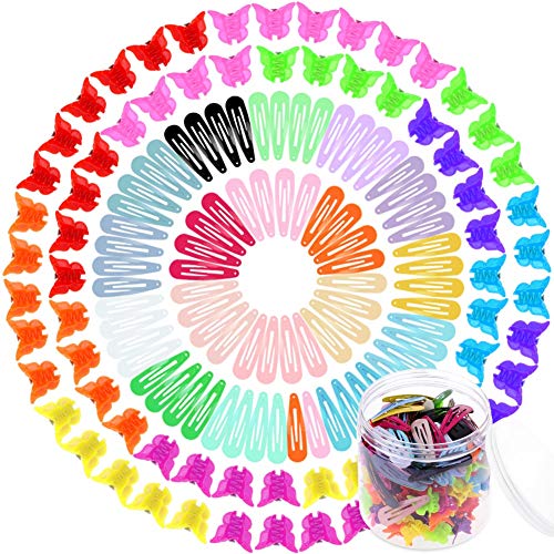 Selizo 100 Butterfly & 80 Barrettes Hair Clips Set for Girls & Women Styling