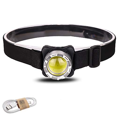 5000 Lumens USB Rechargeable LED Headlamp with COB Work Light - 3 Light Modes, Waterproof, Built-in Battery for Camping, Fishing, Hiking, Night Work & Outdoor Activities