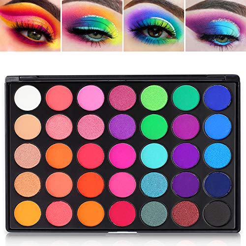 35-Color Matte & Shimmer Eyeshadow Palette - Long Lasting High Pigment for Party & Daily Makeup