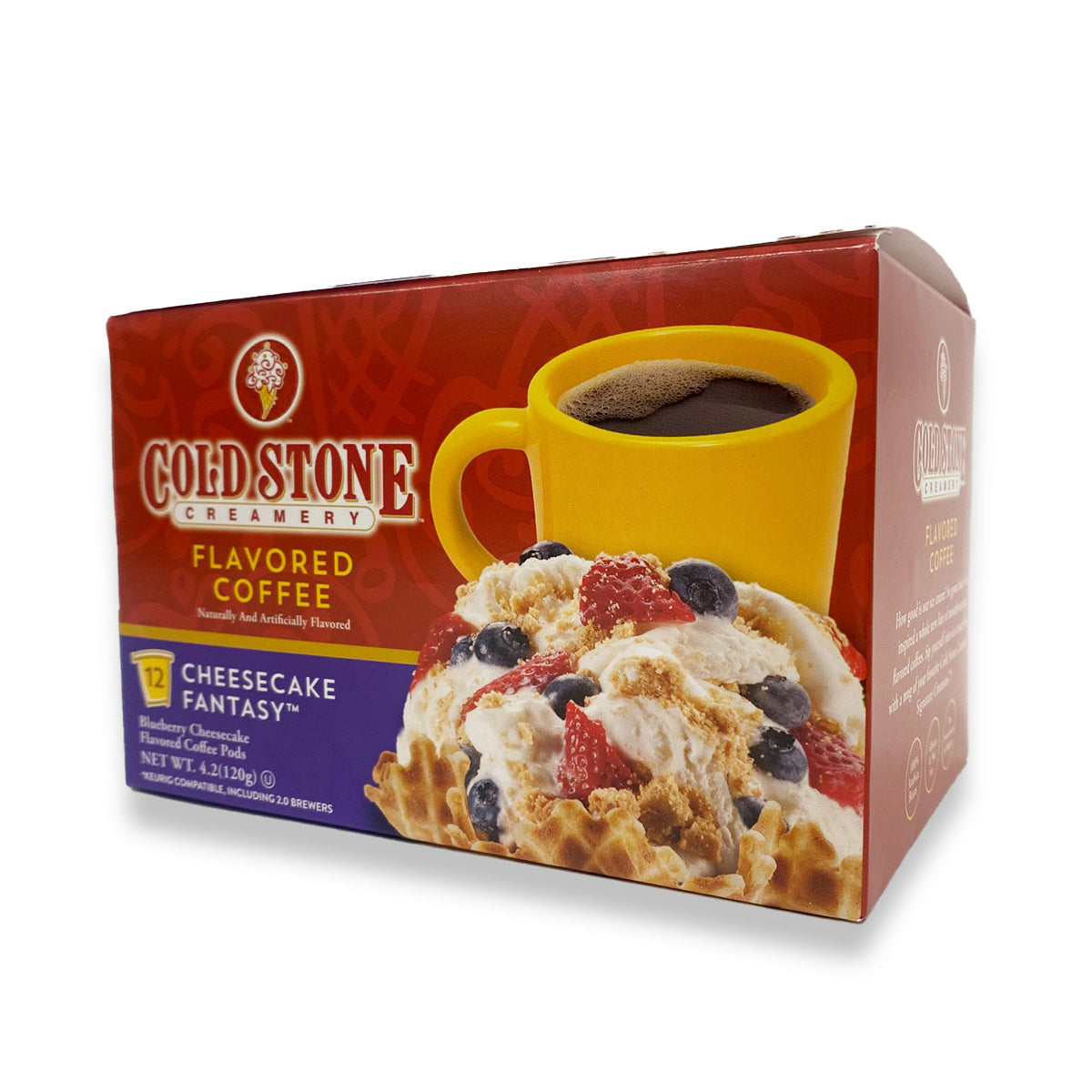 Cold Stone Creamery Cheesecake Fantasy Single Serve Coffee Pods - 12 Pack for Keurig Brewers - Perfect for Breakfast, Office & Dessert Time