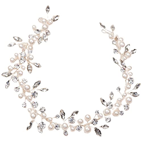 EXCLUZO Crystal Bridal Headpiece - Elegant Wedding Hair Band with Pearls & Rhinestones for Brides | Perfect for Bridal Showers, Weddings & Formal Events