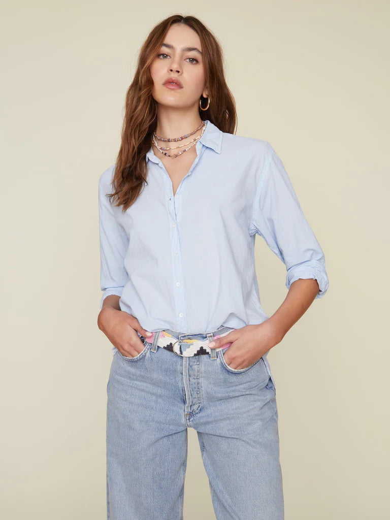 Beau Cotton Shirt for Men - Soft Comfortable Baby Blue Casual Button Down Shirt - Perfect for Office, Dating & Everyday Wear