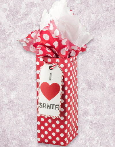 Santa Wine Bags - Festive Holiday Wine Gift Bags for Christmas Parties, Gifts & Celebrations - Perfect for Wine Bottles, Hostess Gifts & Christmas Decorations