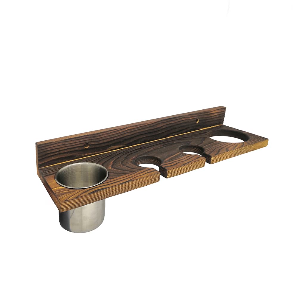 Floating Shelves Wall Mounted - Rustic Wood Wall Storage Shelves Set of 3, Farmhouse Style Bathroom Kitchen Bedroom Living Room Decor, Brown - Perfect for Organizing Toiletries, Spices, Books & Displaying Photos