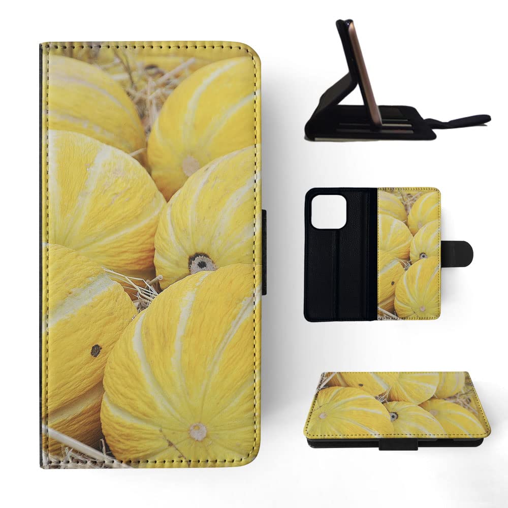Exotic Yellow Fruit Pattern Flip Wallet Phone Case for Apple iPhone 13 Pro - Stylish Protective Cover with Card Holder for Everyday Use & Travel