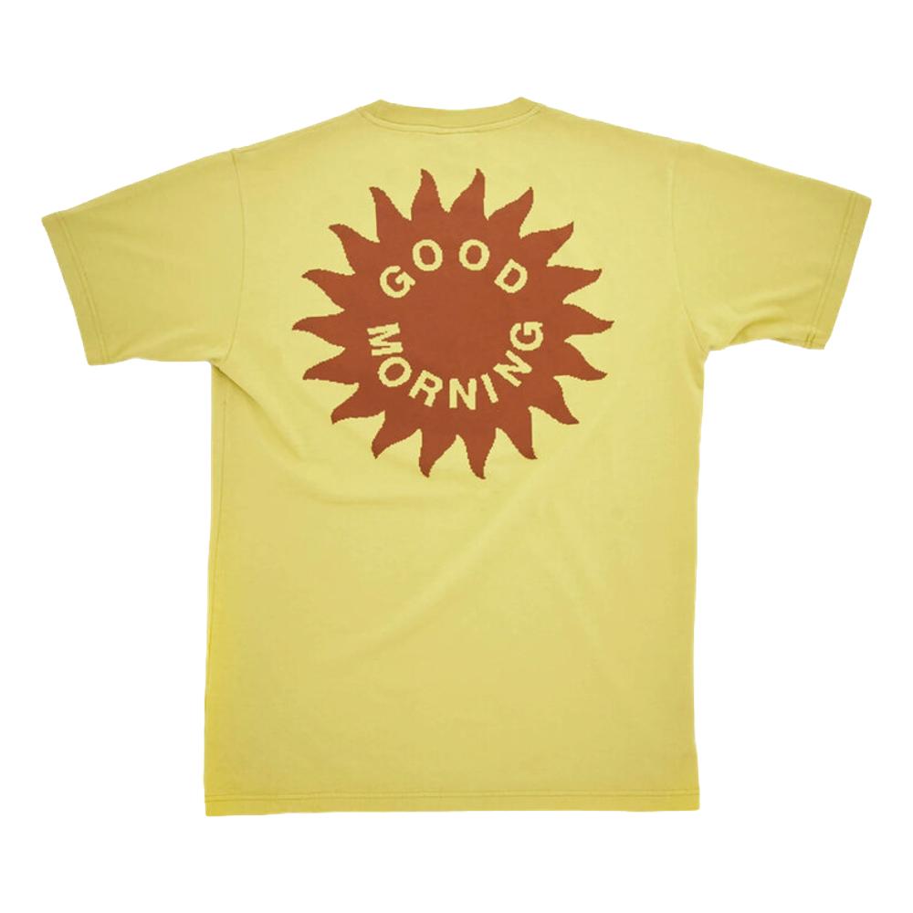 Good Morning Tapes Sun Logo Short Sleeve T-Shirt with Sunflower Design - Casual Wear & Summer Outfits