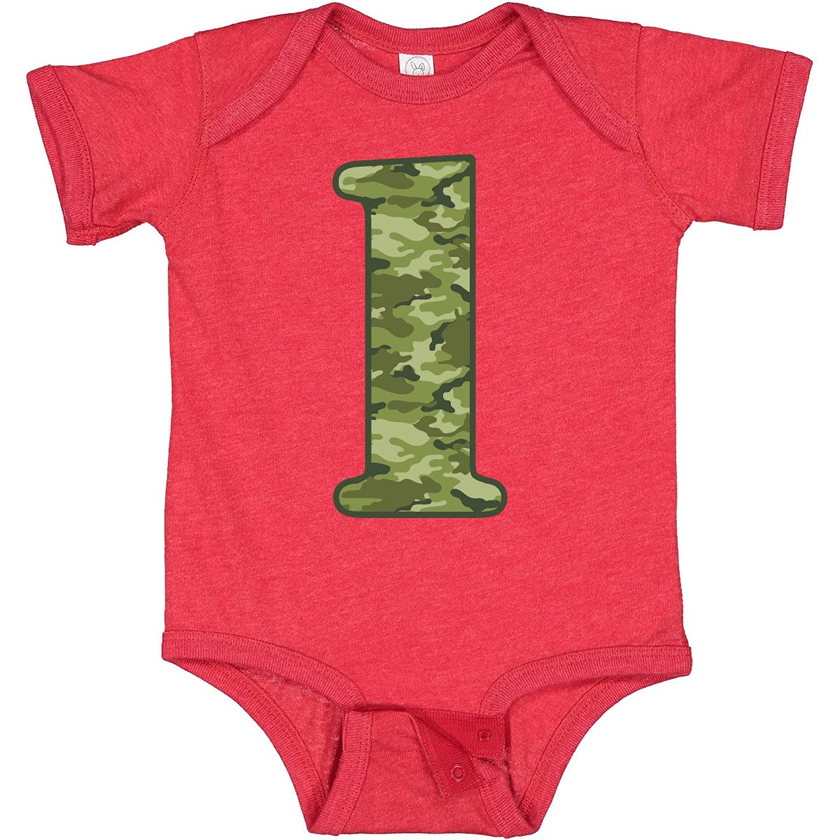 Inktastic Green Camo 1st Birthday Baby Bodysuit - Cute Camouflage Onesie for 1 Year Old Boys & Girls | Perfect for Birthday Photos, Parties & Special Occasions