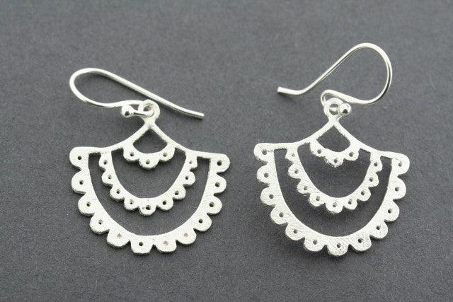 Elegant Frill Drop Earrings - Sterling Silver Dangle Earrings for Women | Perfect for Parties, Weddings & Special Occasions