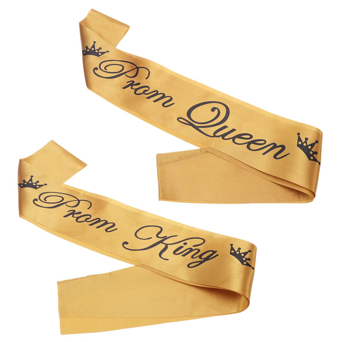Golden Prom King & Queen Ribbon Sash - Elegant Shoulder Strap for Prom, Graduation, Bachelor Party & Halloween Events - Perfect for Homecoming, School Dances & Costume Parties