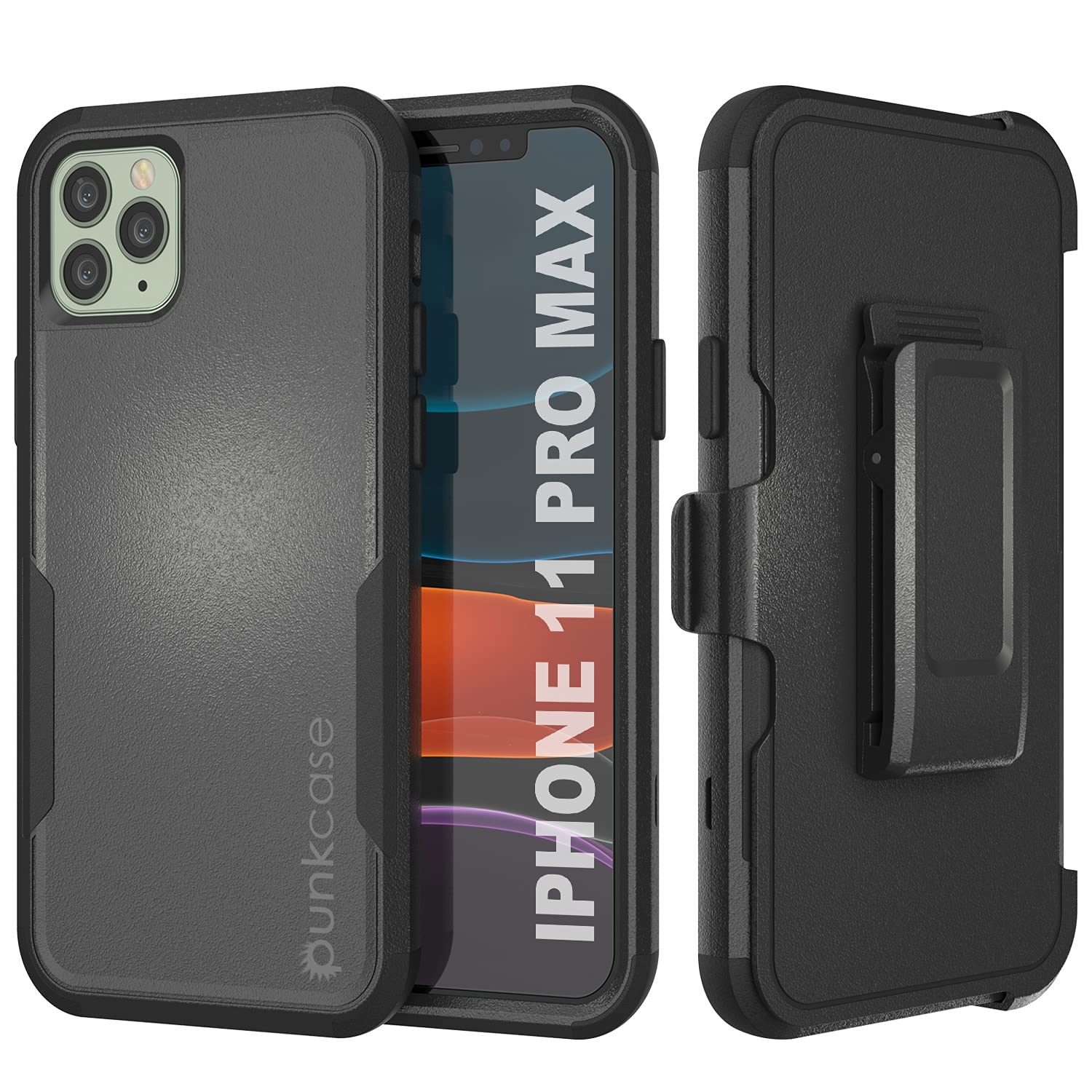 Punkcase Rugged Protective iPhone 11 Pro Max Case with Belt Clip & Kickstand - Shockproof Multi-Layer Cover for iPhone 11 Pro Max (6.5 inch, 2019) [Black] - Perfect for Outdoor Activities, Work & Daily Protection