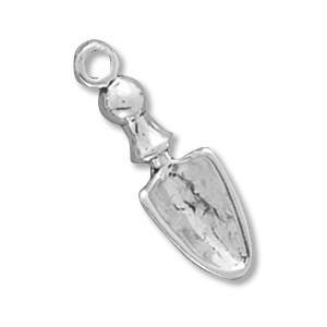 Precious Stars Sterling Silver Hand Trowel Charm - Elegant Jewelry for Gardening Enthusiasts | Perfect for Necklaces, Bracelets & DIY Crafts