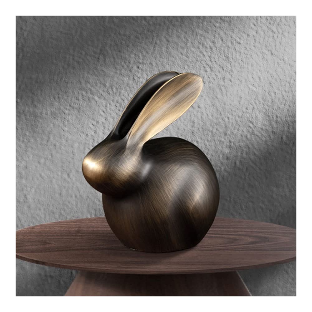 YAMIA Elegant Rabbit Sculpture - Black Desktop Decor for Home & Office - Perfect for Living Room, Bedroom, Workspace & Cabinet Display - Handcrafted Art Deco Statue for Gifts & Interior Design
