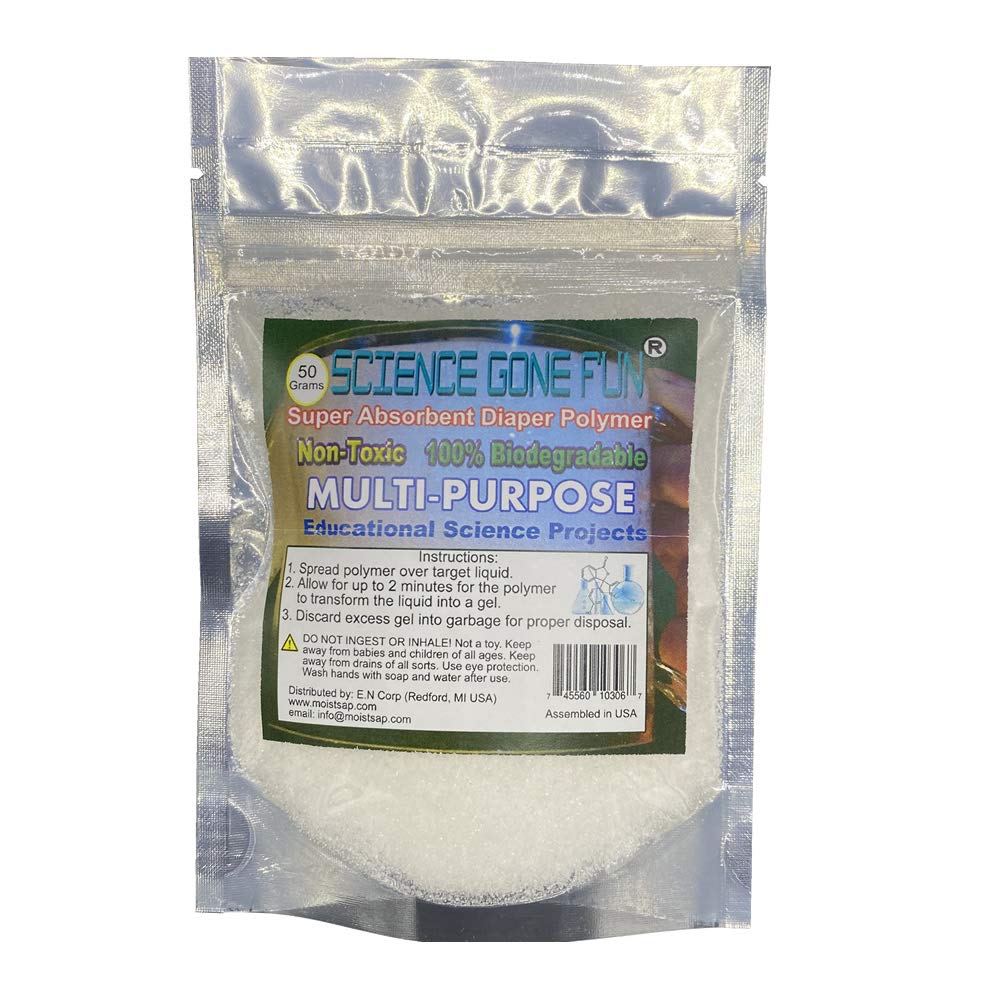 Super Absorbent Sodium Polyacrylate Powder - 50g Bulk Polymer for Water Retention, Gardening, and DIY Crafts | Ideal for Plant Water Crystals, Floral Arrangements & Science Experiments